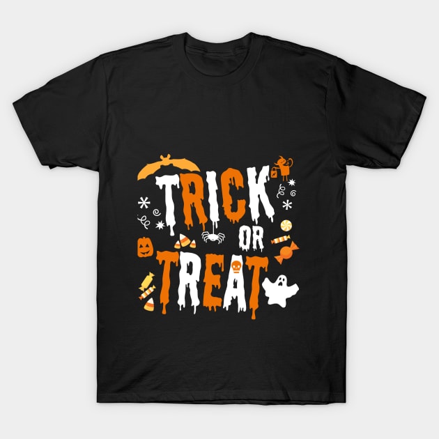 Cute Trick or Treat Halloween T-Shirt by MedleyDesigns67